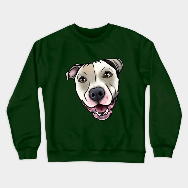 Smiling Pitbull Crewneck Sweatshirt by Beauty Immortal